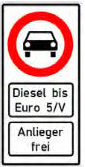 Diesel Ban Road Sign, Germany